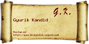 Gyurik Kandid névjegykártya